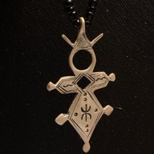 Amazigh Tuareg Yaz Symbol Beaded Necklace with Tribal Pendant