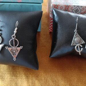 Amazigh Bereber Hamsa Earrings with Silver Plated Heritage Design