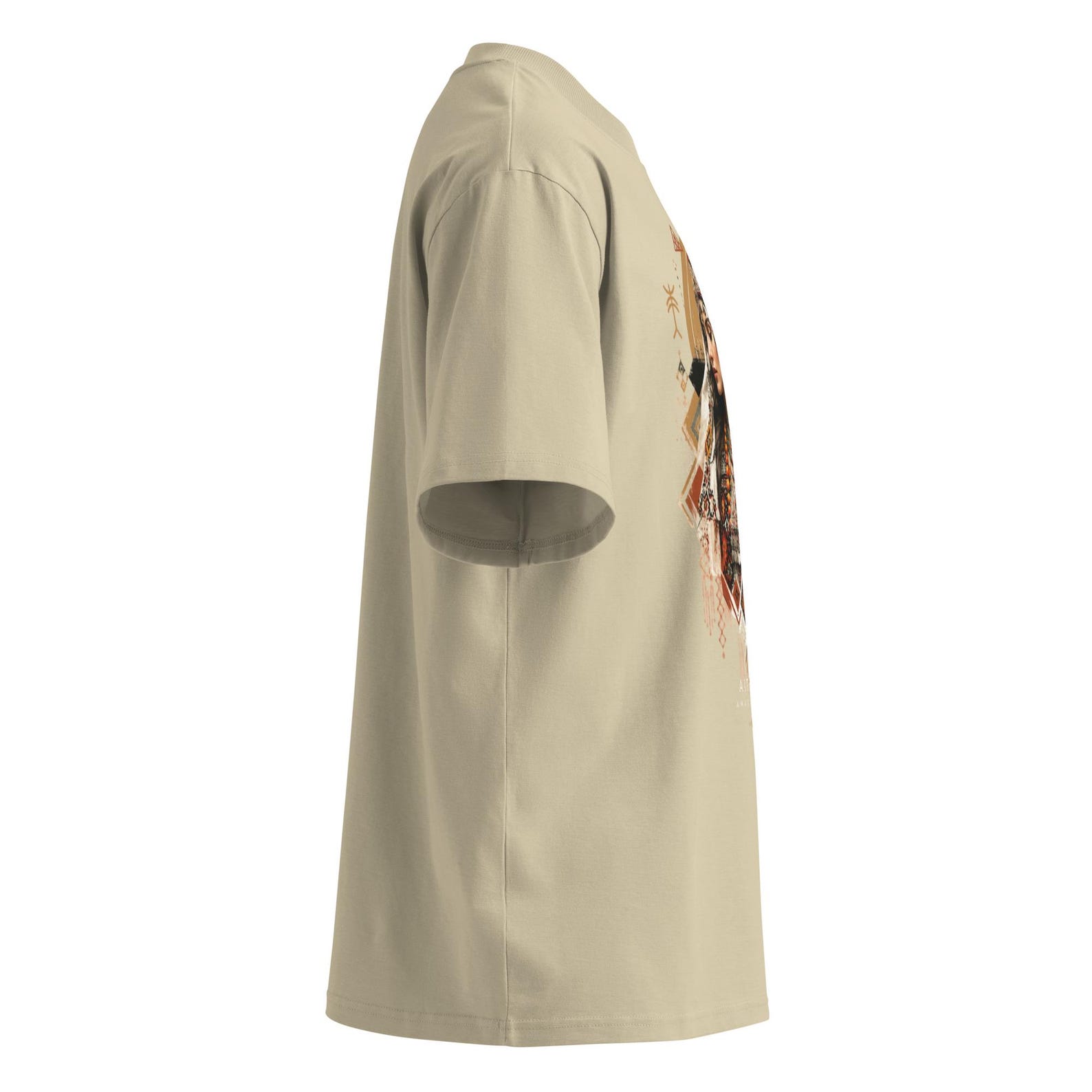 Amazigh Berber Tifinagh Organic Oversized Neck Bride Graphic T-Shirt