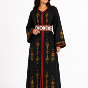 Amazigh Berber Tifinagh Embroidered Kaftan with Matching Belt