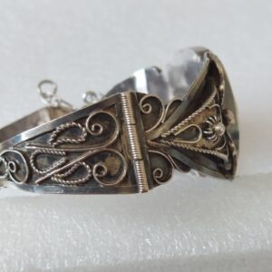 Berber Amazigh Silver Crescent Bracelet from Tunisia Vintage Design