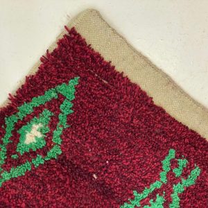 Berber Boujaad Red Geometric Wool Rug Handmade Style