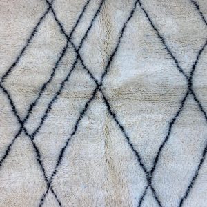 Berber Boho Checkered Wool Cotton Hand Knotted Rug