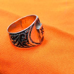 Berber Silver Ring with Hand Engraved Vintage Jewelry Design