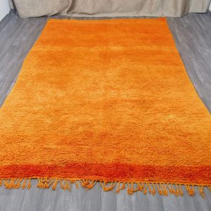 Berber Beni Ourain Vintage Orange Wool Rug Handmade Floor Decor