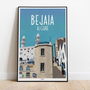 Amazigh Affiche Bejaia Port Minimalist Kabylie Wall Art