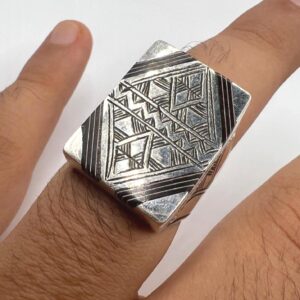 Berber Tuareg Ebony Sterling Silver Ring Size 10 Vintage Jewelry