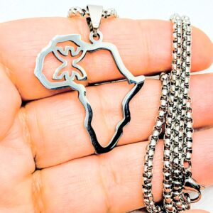 Amazigh Berber Afrique Necklace With Stainless Steel Chaîne