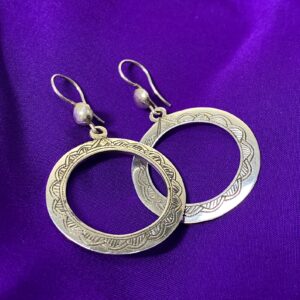 Berber Tuareg Taqzhne massif Silver Earrings with Amazigh Style