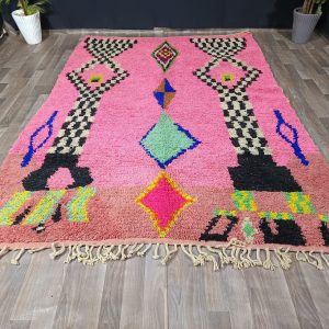 Berber Hand Knotted Azilal Boujaad Wool Rug for Custom Home Decor