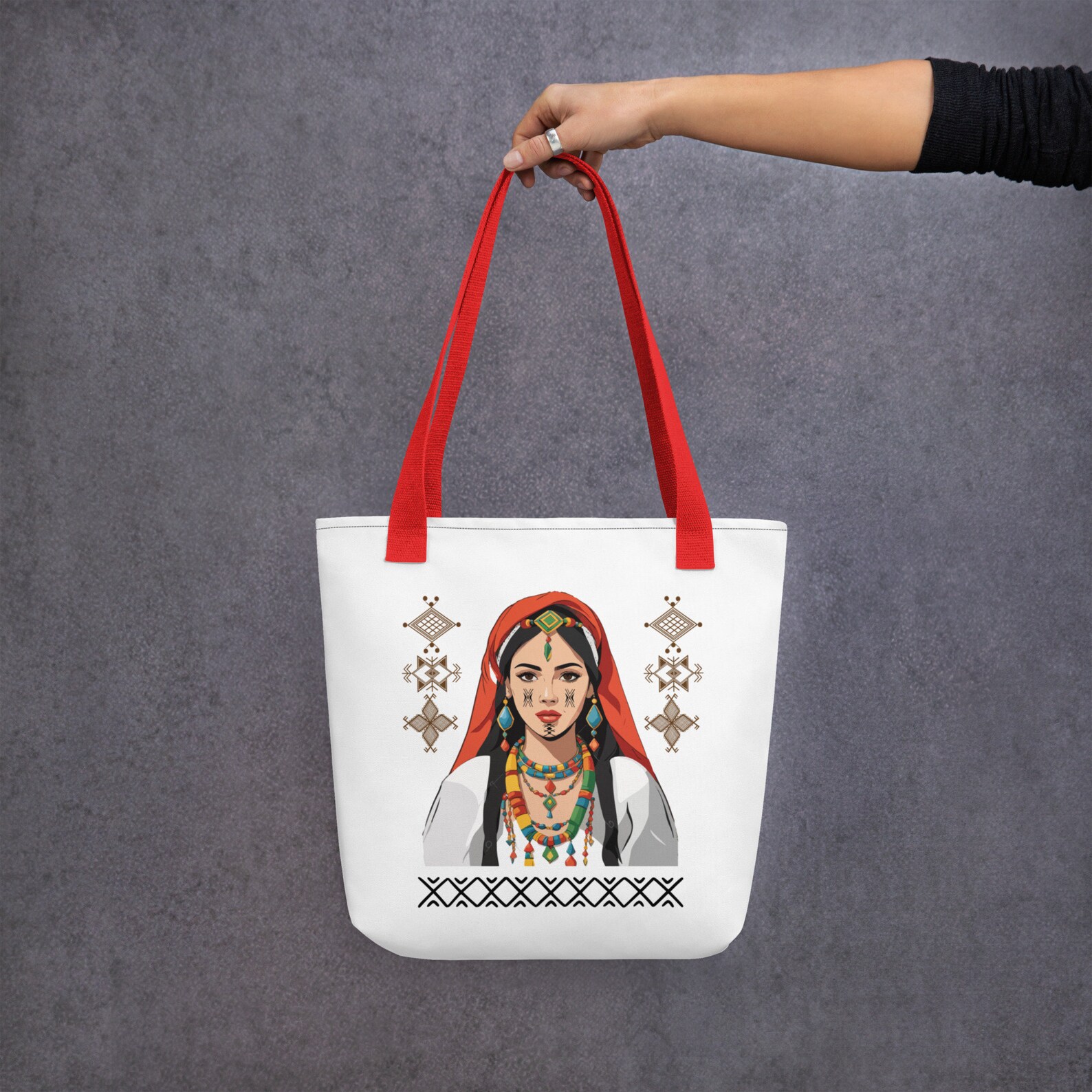 Amazigh Berber Kabyle Tifinagh Motif Culture Tote Bag
