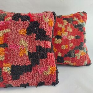 Aït Bou Ichaouen Berber Handmade Wool Pillow with Geometric Design