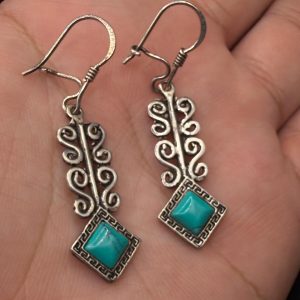 Berber Antique Silver Earrings with Hand Engraved Jewelry Design
