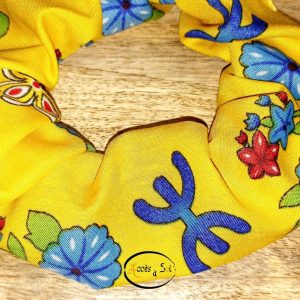 Berber Chouchou Scrunchie with Colorful Kabyle Textile Design