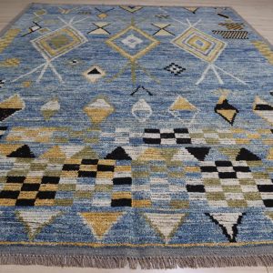 Berber Afghan Area Rug with High Pile Which Geometric