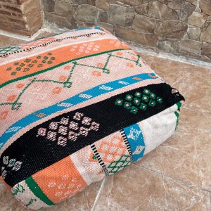 Berber Handmade Kilim Hanbal Rug Pouf Floor Seating Decor