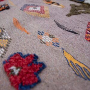 Berber Handwoven Taznakht Wool Rug With Natural Artisan Design