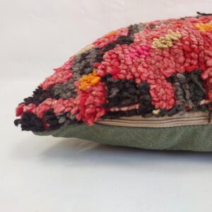 Aït Bou Ichaouen Berber Handmade Wool Pillow with Geometric Design