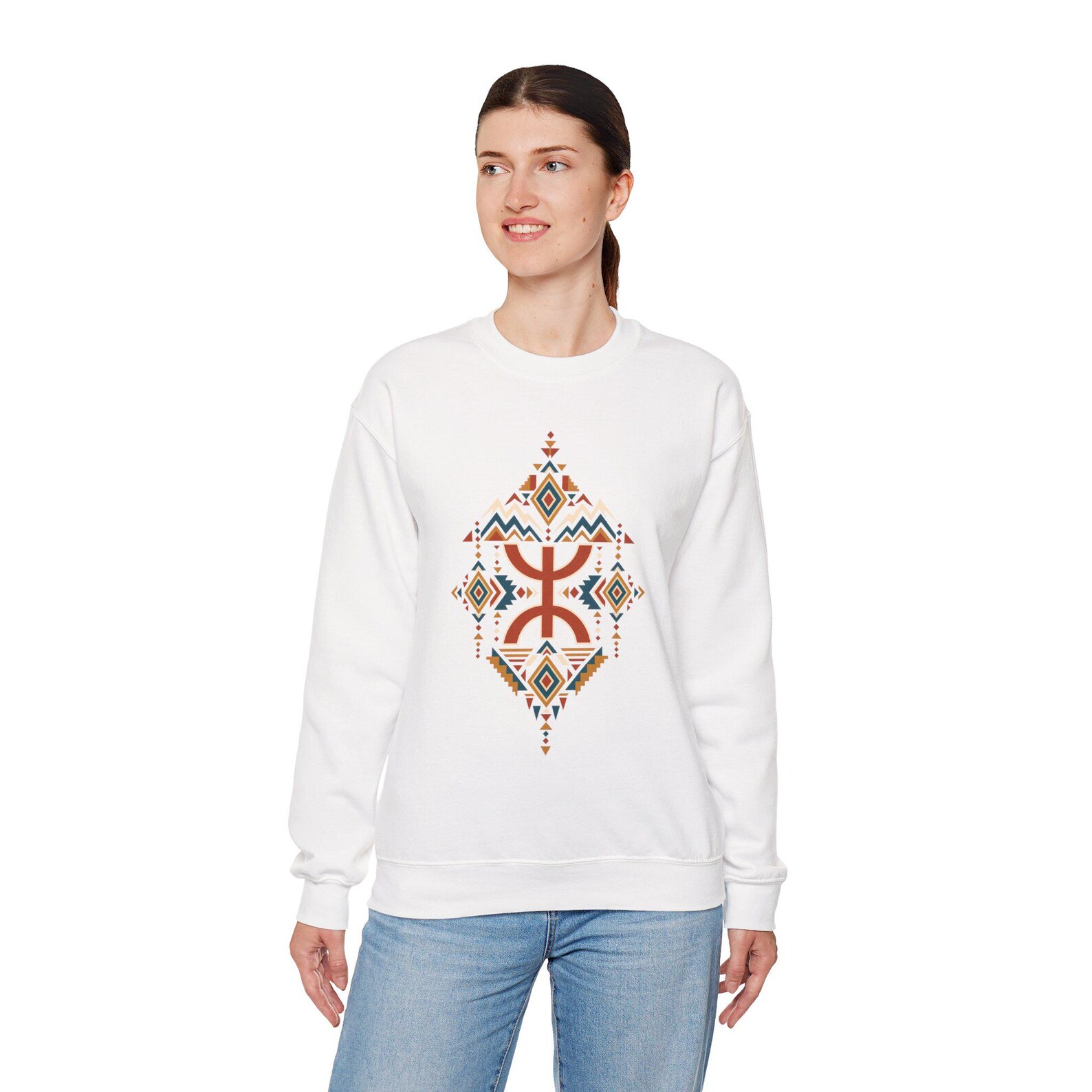 Amazigh Geometric Berber Art T-Shirt with Heritage Symbol Design
