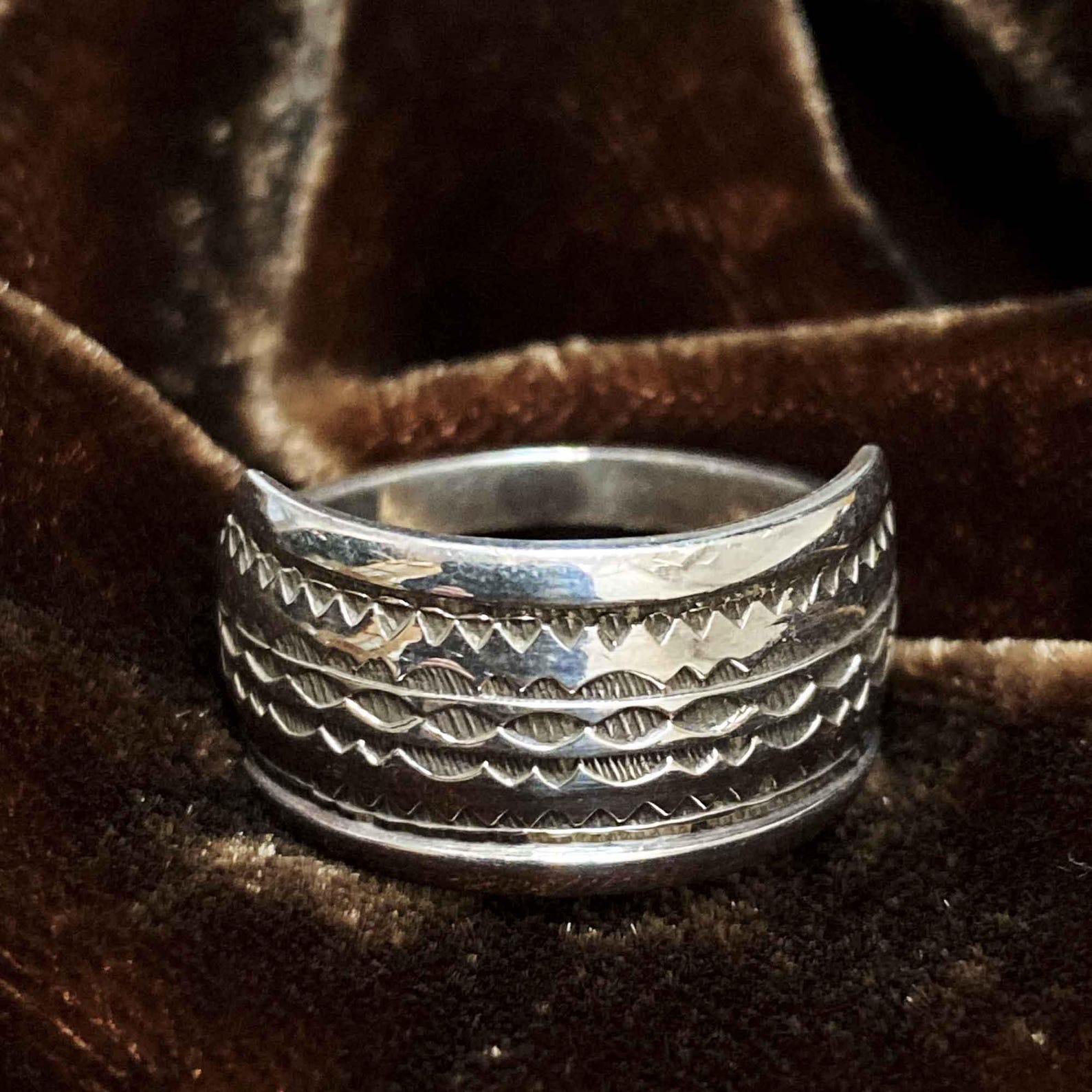 Berber Tuareg Silver Ring Taszinht with Amazigh Design