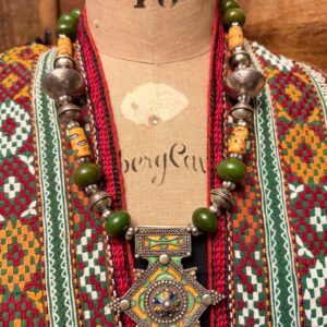 Boghdad Berber Amazigh Tifinagh Morrocan Symbolic and Mythical Millefiori Pendant Necklace