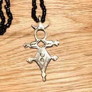 Amazigh Tuareg Yaz Symbol Beaded Necklace with Tribal Pendant