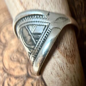 Amazigh Tuareg Chevalière arrondie massif Artisanat Silver Ring