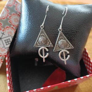 Amazigh Bereber Hamsa Earrings with Silver Plated Heritage Design