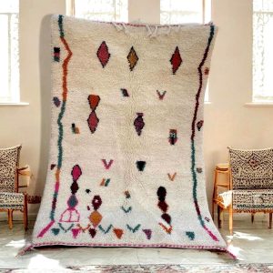 Berber Large Beni Ourain Colorful Geometric Wool Rug Decor