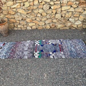 Amazigh Berber Boucherouite Handmade Wool Yarn Kilim Rug