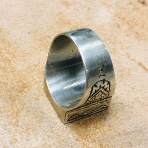 Berber Tuareg gravée Silver Ring with Adjustable Engraved Design