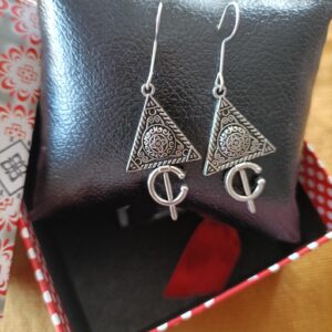 Amazigh Bereber Hamsa Earrings with Silver Plated Heritage Design