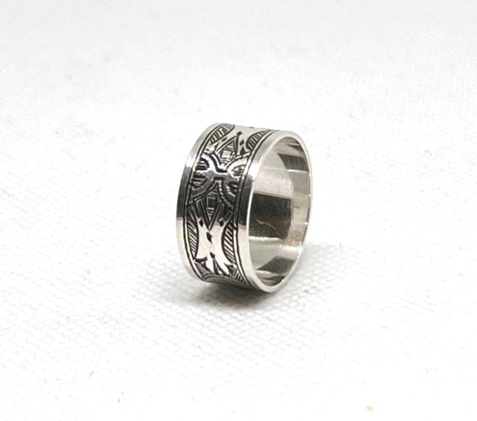 Amazigh Tuareg Yaz Sterling Silver Berber Ring Size 8 Tribal Jewelry
