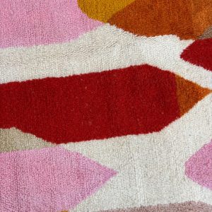 Custom Colorful Berber Beni Ourain Hand Knotted Wool Rug