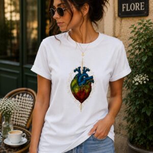 Amazigh Berber Anatomical Heart Graphic T-Shirt Cultural Heritage