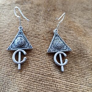 Amazigh Bereber Hamsa Earrings with Silver Plated Heritage Design