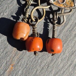 Berber Amazigh traditioneller Amulett Anhänger Emaille Koralle Necklace