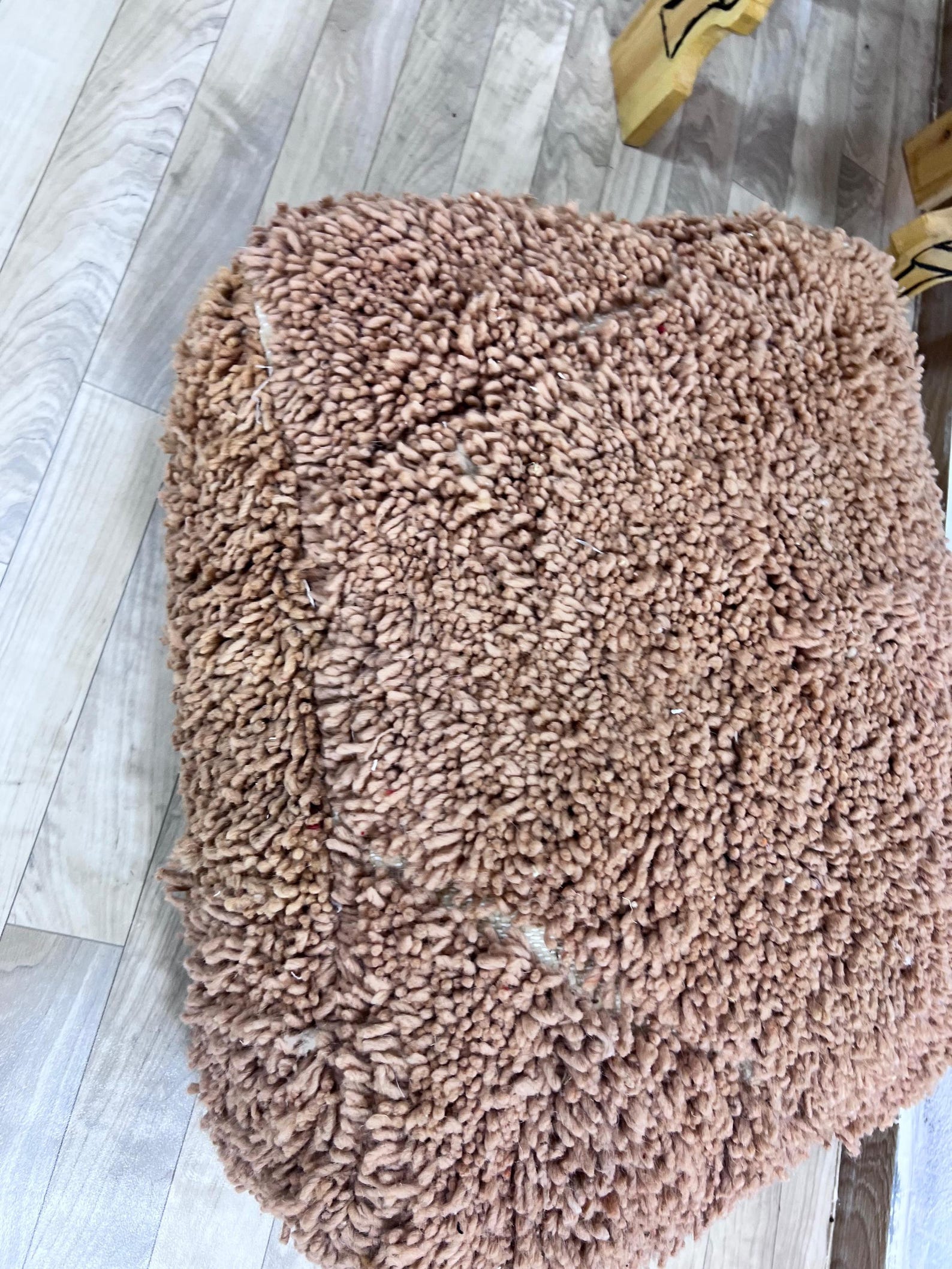 Amazigh Handwoven Berber Wool Floor Pouf with Hanbel Design