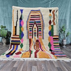 Berber Colorful Beni Ourain Hand Knotted Wool Rug Custom