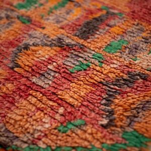 Berber Handwoven Runner Rug with Amazigh Diamonds Design