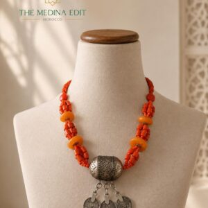 Amazigh Saharan Timeless Heritage Necklace with Coral Beads
