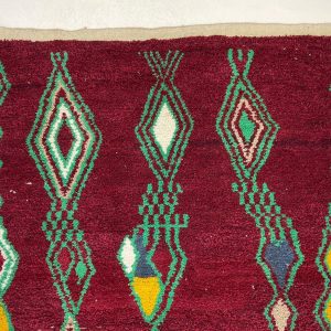 Berber Boujaad Red Geometric Wool Rug Handmade Style