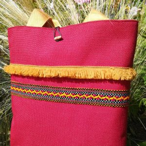 Berber Rubis Bag with Ruby Red Natural Fiber Cabas Design