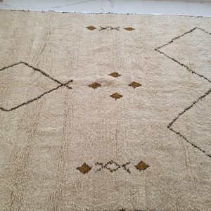 Berber Beni Ourain Diamond Ivory Wool Area Rug