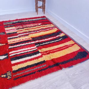 Amazigh Berber Beni Ourain Wool Rug with Boho Home Decor