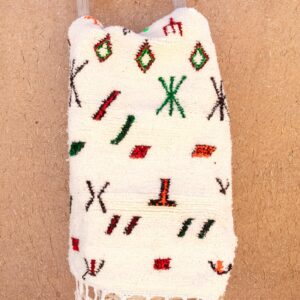Amazigh Berber Beni Ourain Wool Rug with Colorful Symbols