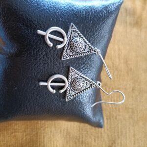 Amazigh Bereber Hamsa Earrings with Silver Plated Heritage Design