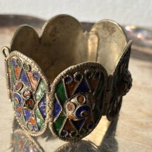 Amazigh Traditioneller Berber Kabyle Mid Century Enamel Bracelet