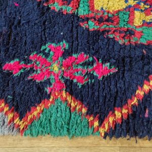 Berber Handwoven Tribal Wool Runner Rug with Vintage Cotton Patterns