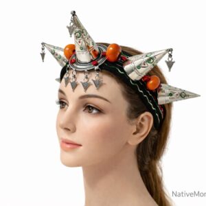 Asni Amazigh Berber Tizerzit Traditional Headband Cultural Jewelry